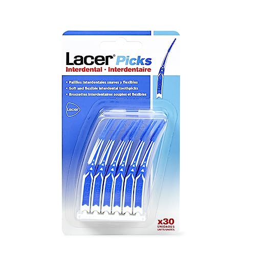 Interproximal - Lacer Picks Interdentale 30 Unità, Punta In Gomma Triangolare Morbida E Flessibile, Grande Capacità Di Adattarsi Agli Spazi Interdenta