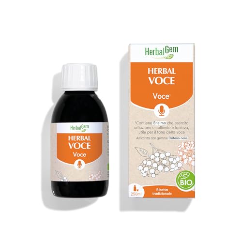 Herbalgem - Sciroppo Herbalvoce - Per Le Corde Vocali - Arricchito Con Gemme - Ricetta Tradizionale - Bio - 250 Ml
