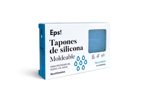 Deiters - Eps! Tappi Per Le Orecchie In Silicone 6 Pezzi, Riutilizzabili E Stampabili, Per Proteggere Il Rumore E L'Acqua, Per Dormire E Canali Uditiv