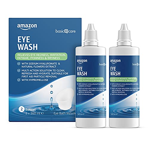Amazon Basic Care Collirio Con Ialuronato Di Sodio Ed Estratti Di Fiori Naturali, 720 Ml, 2 Confezioni Da 360 Ml