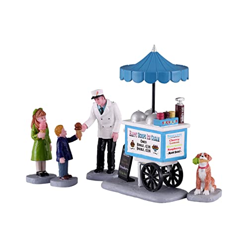 Lemax - Happy Scoops Ice Cream Cart, Set Of 5
