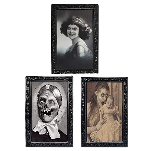 Trixes Pack Of 3 Halloween 3D Lenticular Magic Moving Picture Frames 38 X 25 Cm
