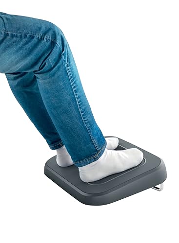 Leitz Ergo Poggiapiedi Regolabile In 3 Altezze, Realizzato All'80% Con Plastica Riciclata Post-Consumo E Riciclabile Al 100%, Migliora La Postura E La