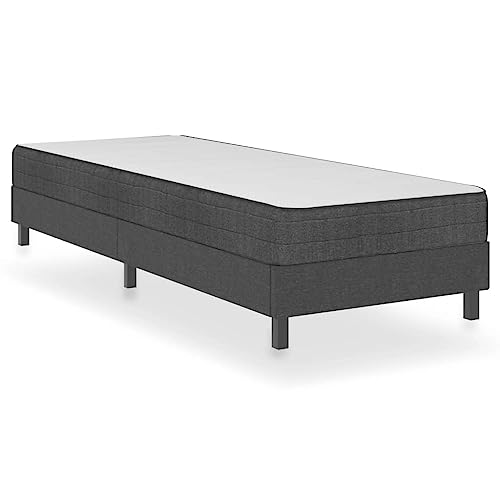 Boxspring-Bettgestell Grau Stoff 80X200 Cm