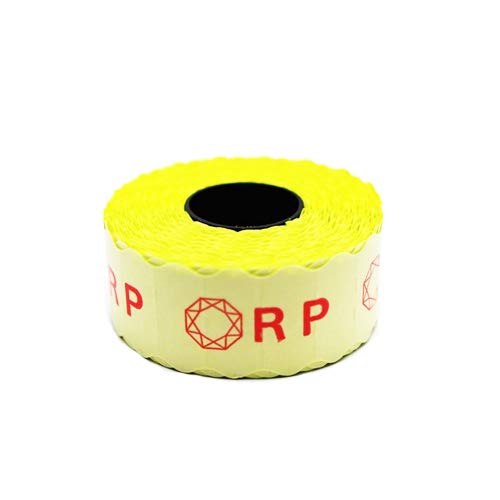 Hongu 36X Rotolo Etichette Per Prezzatrice 26 X 12 Mm Giallo Fluo
