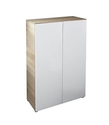Calicosy Scarpiera, Rovere Chiaro/Bianco, L72 Xp36X H103Cm