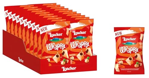Loacker Wrappy Hazelnut Snack Di Wafer Con Ripieno Di Crema Alla Nocciola - Confezione Di 20 Pezzi Da 50Gr.