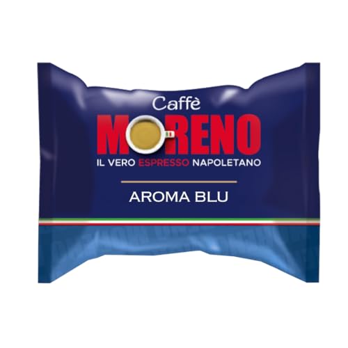 Caffe’ Moreno - 50 Capsule Compatibili Con Lavazza A Modo Mio, Miscela Blue Aroma, Gusto Deciso Con Toni Delicati. Caffè Corposo E Cremoso