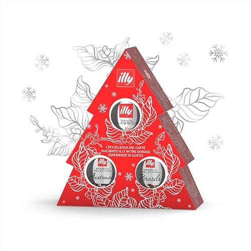 Illy Albero Natale Tostato Classico, Arabica Selection Guatemala, Arabica Selection Brasile 3 X 125G