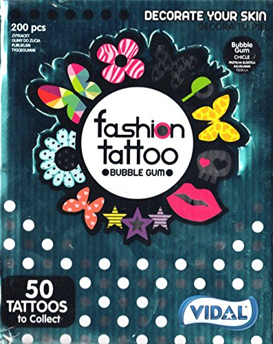Vidal Box Bubble Gum Fashion Tatoo (Box 200Pz)