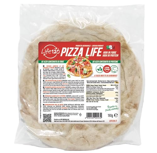 Life 120 - Box Pizza - Pizza Proteica Keto A Tasso Ridotto Di Carboidrati Ricchi Di Fibre E Alto Contenuto Di Proteine - 190G - Box Da 6