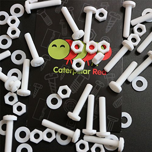 20 X Viti A Testa Arrotondata Bianchi Polipropilene (Pp) Dadi E Bulloni Di Plastica, M4 X 20Mm, Rondelle