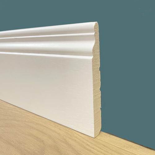 Battiscopa In Legno Massello Zoccolino Ducale Bianco 120X13 (Prezzo Al Metro Lineare)