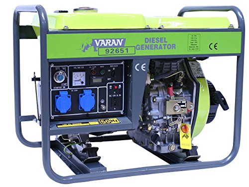 Varan Motors - 92651 Generatore Elettrico Diesel 3300 W, 2X 230 V, 1X 12 V
