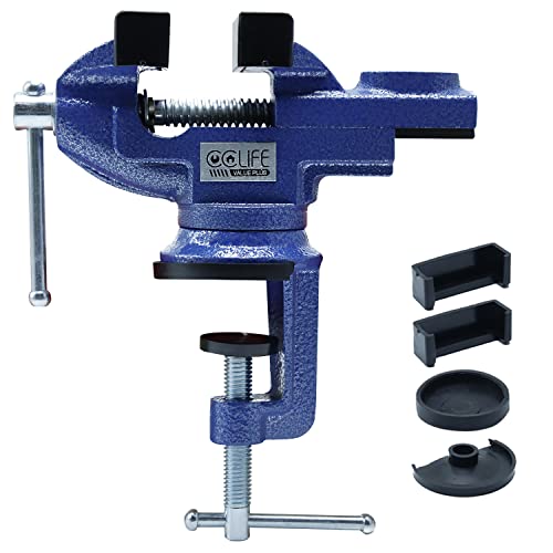 Cclife Morsa Da Banco Con Incudine 50/70 Mm Ghisa Morsa Da Banco Professionale Base Girevole Morsa Banco, Color:50Cm