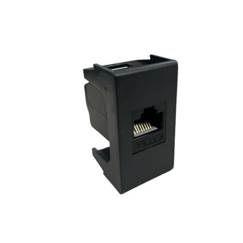 Frutto Rj45 Utp Cat.6 Compatibile Ave Noir 45329C6 Presa Modulare 8 Poli Per Cavi Ethernet Connessione A Crimpare Senza Attrezzi, Colore Nero