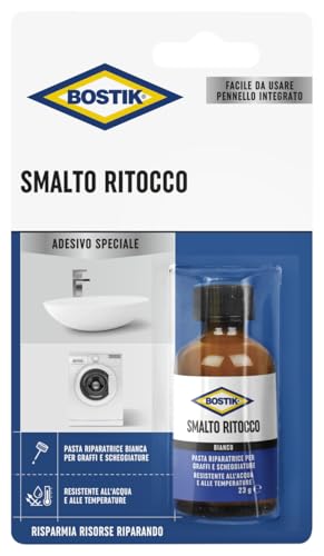 Bostik Smalto Ritocco Pasta Riparatrice Bianca Per Graffi E Scheggiature, Resistente Ad Acqua E Alte Temperature, 23 G