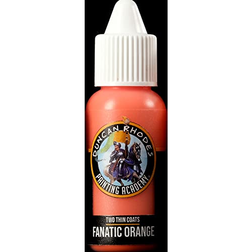 Duncan Rhodes Painting Academy Two Thin Coats Hobby Paints 15 Ml (Fanatic Orange)