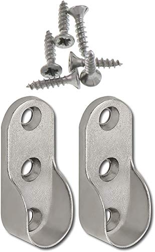 Vasalat 118500622 Portatubi Per Armadio Ovale, Portaoggetti Per Tubi, Argento