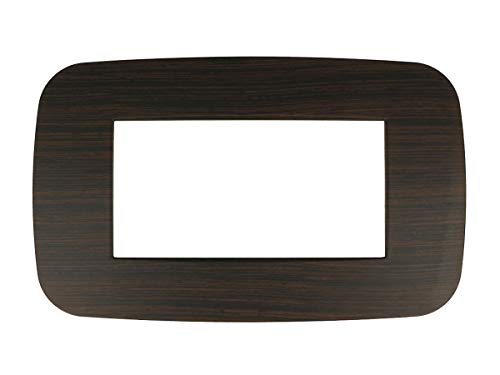 Sandasdon Placca Futura 4M E 6M Compatibile Con Bticino Axolute Tanti Colori Disponibili (4M 4 Posti Per Scatola 504, Legno Wenge)