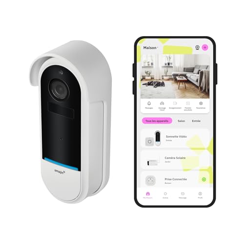 Omajin By Netatmo Campanello Intelligente 2K Wireless, Batteria, Suoneria Inclusa, Rilevamento Movimenti/Persone, Ip65, Monitoraggio Zone, Audio Bidir