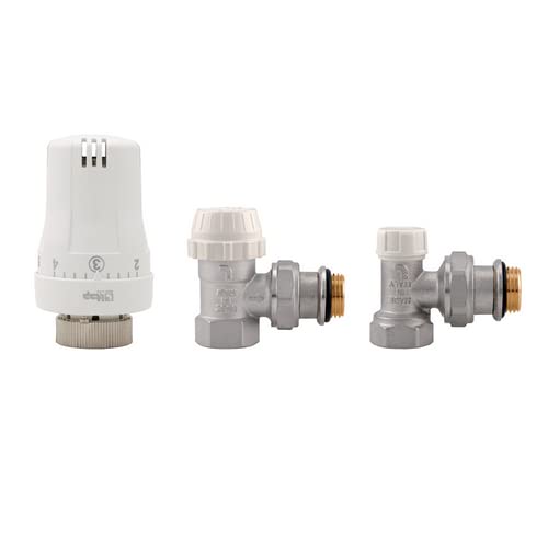 Kit Valvole Termostatiche Ad Angolo Femmina 1/2"