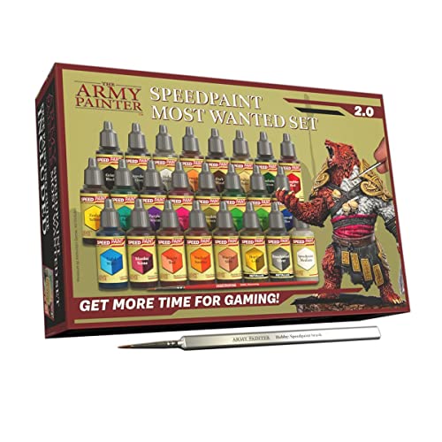 The Army Painter Speedpaint Most Wanted Set 2.0 Combo, Colori Acrilici Set Con 24 Bottiglie Da 18Ml Di Gamma Di Colori Dal Speedpaint Starter Set, Inc