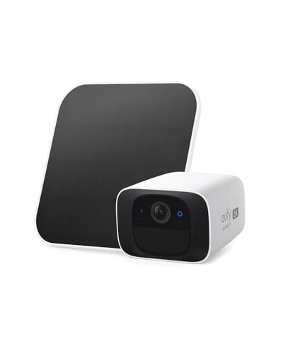 Eufy Security Solocam C210 Con Pannello Solare, Telecamera Wi-Fi Esterno, Telecamera Wifi Esterno Senza Fili, Risoluzione 2K, Ip67, Nessun Canone Mens