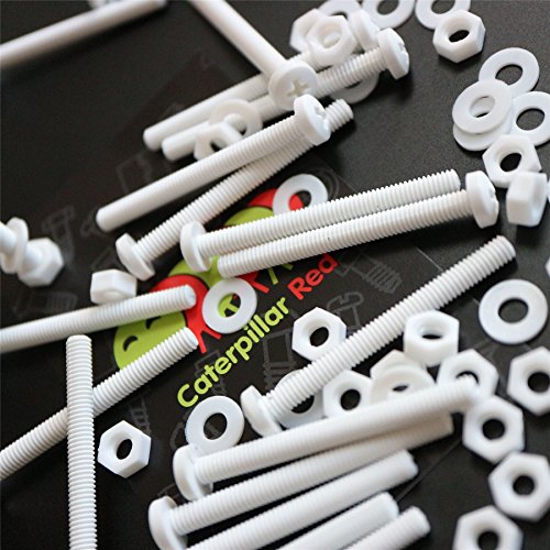 20 X Viti A Testa Arrotondata Bianchi Polipropilene (Pp) Dadi E Bulloni Di Plastica, M4 X 40Mm, Rondelle