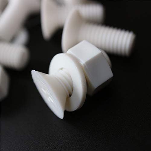 20 X Dadi E Bulloni Svasati A Croce Bianchi Polipropilene, Dadi E Bulloni Di Plastica, M8 X 20Mm, Rondelle, Resistente All'Acqua, Anti Corrosione, Res