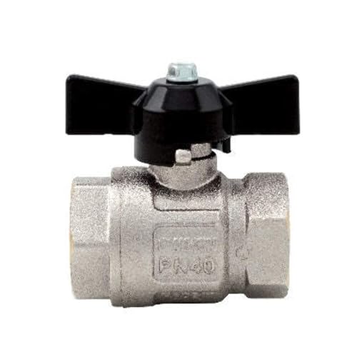 Valvola A Sfera Ff Ideal Passaggio Totale 1/4 Dn8 50Bar 725Psi Farfalla Nera