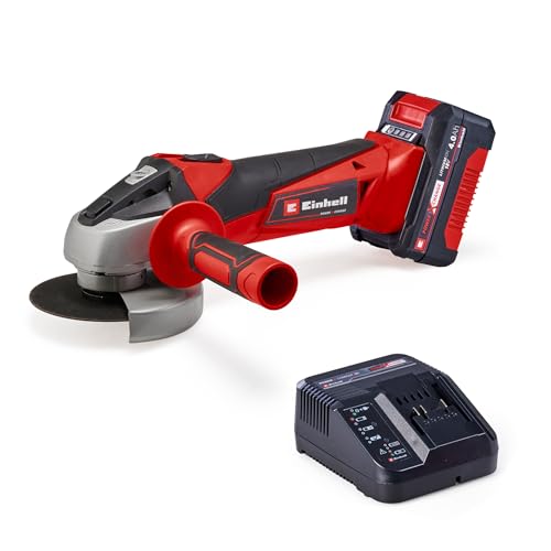 Einhell Smerigliatrice Angolare Tc-Ag 18/115 Li (1 Pz. Da 4,0 Ah) (18 V, Ø Disco 115 Mm, Profondità Di Taglio 28 Mm, Soft Start, Impugnatura Supplemen
