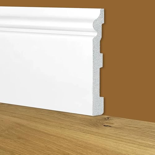 Battiscopa Zoccolino Bianco Mod. Etnico 150X18X2000Mm In Polimeri - Polistrutturato
