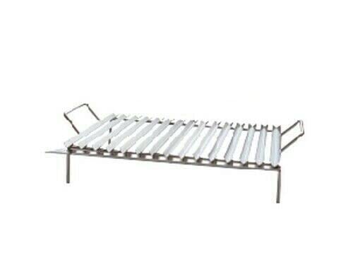 Griglia Bistecchiera Scola Grasso Accaio Inox Graticola Barbecue Fornello Bbq Fornacella Brace (40 X 50 Cm)