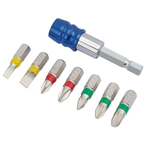 Draper 82400 - Set Di Punte Per Cacciavite Colorate Con Supporto Magnetico (8 Pezzi)