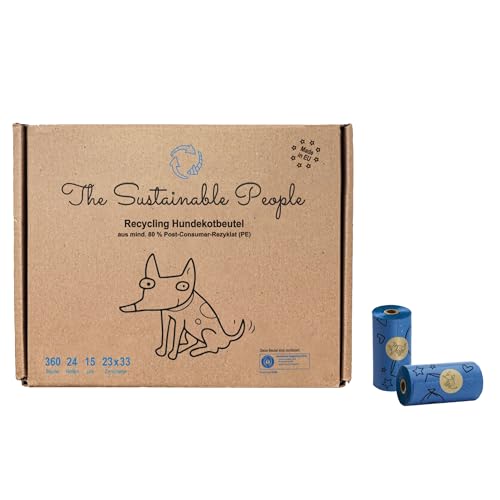 The Sustainable People Tsp Sacchetti Riciclabili Per Deiezioni Canine - Certificati Blue Angel - Grandi, A Prova Di Perdite - Made In Eu - 360 Pezzi -