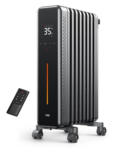 Dreo Radiatore Ad Olio, Riscaldatori Elettrici Radianti Da 2000W Con Telecomando, 4 Modalità, Protezione Da Surriscaldamento E Ribaltamento, 24 Timer,