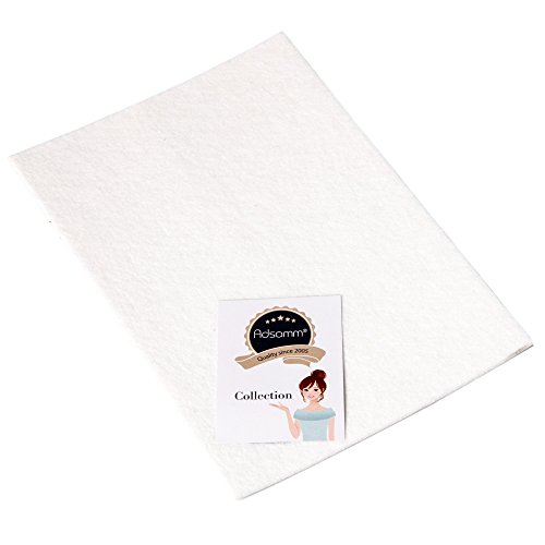 Adsamm® / Foglio Di Feltro Autoadesivo/Bianco / 200X300 Mm/Rettangolare/Piedini Per Mobili In Feltro Da 3.5 Mm Di Spessore/Pad Protettivo Per Mobili E