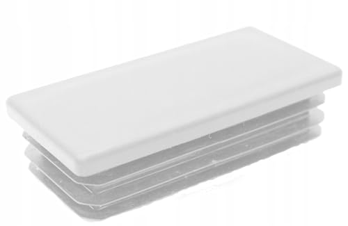 Inserto A Lamelle Rettangolare - 20X60 Mm - Bianco - Polietilene (Pe) - Tappi Per Tubi Per La Copertura Di Tubi In Acciaio, Tubi In Acciaio Inossidabi