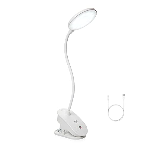 Miady Lampada Da Lettura Con Morsetto,18 Led Batteria Ricaricabile Usb, 3 Luminosità,Per Letto,Lettura Notturna, Ufficio