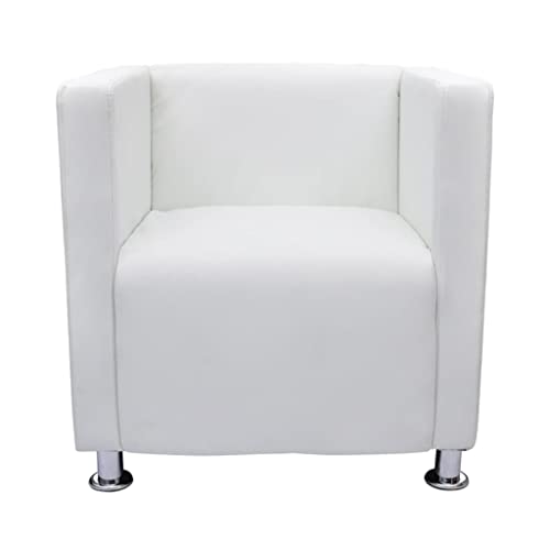 Vidaxl Poltrona Cabriolet In Similpelle Bianca Moderna Seggiola Arredo Casa