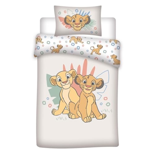 Aymax Parure Da Letto Il Re Leone, Per Letto Junior O Neonato, Copripiumino 100 X 140 Cm + Federa 40 X 60 Cm, 100% Cotone, 005Rl