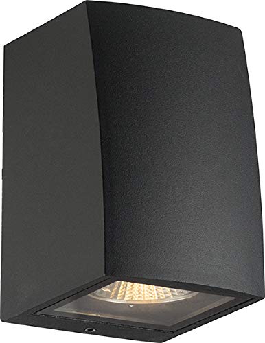 Led24.Cc Gu10 Design Up Or Down Lampada Da Parete Per Esterni, In Alluminio Nero, Antracite, Per Luci Led O Alogene, Ip54, Single Flood