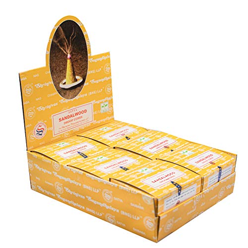 Satya Sandalwood Incenso In Coni Al Sandalo 12 Scatole Da 12 Coni
