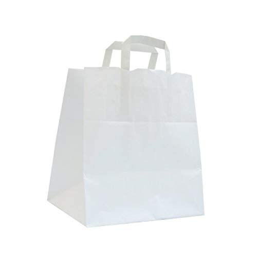 Shopper Carta Bianco 20+10X32 S/St Sacchetti Buste Spesa Carta Asporto