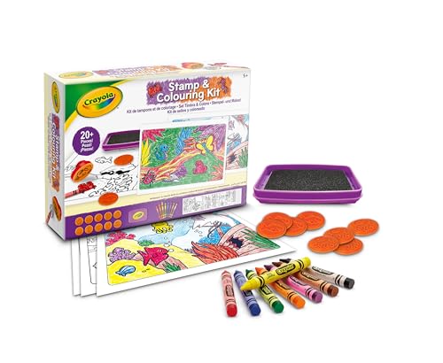 Crayola - Set Timbra & Colora, Con Stampini E Pastelli A Cera, Attività Creativa Per Bambini A Tema Animali, Dai 5 Anni In Sù, 04-2951