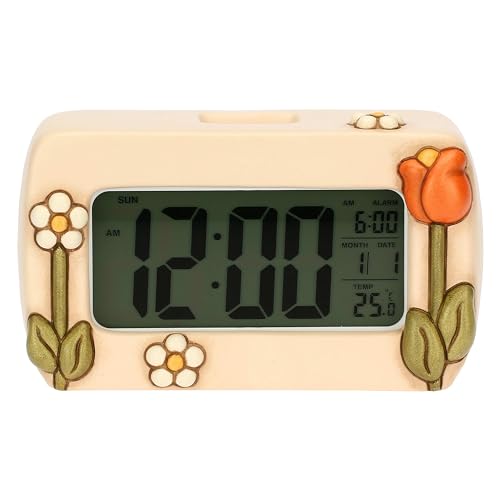 Thun, Orologio Digitale Da Tavolo In Ceramica Decorata A Mano, Linea Happy Country, Idea Regalo Per La Casa, 16 X 9 X 9 Cm