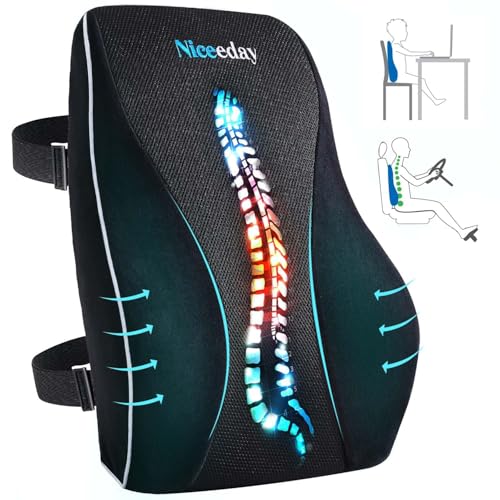 Cuscino Di Supporto Lombare Per Sedia Da Ufficio, Auto, Cuscino Lombare In Memory Foam, Con Rete 3D Traspirante, Supporto Lombare Ortopedico, Durezza