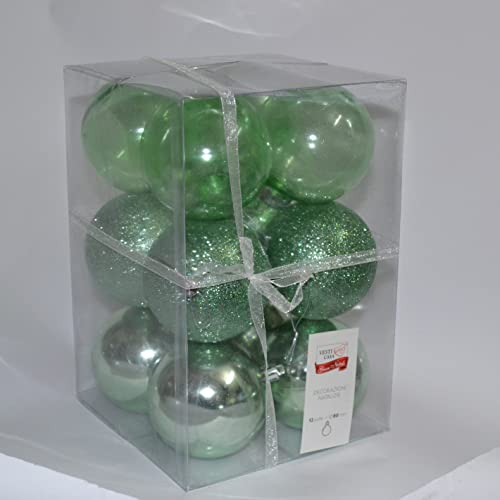 Palle Natale Verde Mm. 80 12 Palline Di Natale Verde Per Addobbo Albero Di Natal