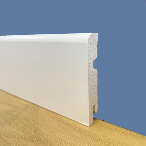 Eternal Parquet Battiscopa Zoccolino Passacavo Bc In Fibra Di Legno Compatta 80X15 Bianco